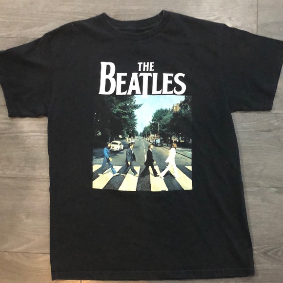 The Beatles Other - The Beatles band T-Shirt Abbey Road Album Cover Black Graphic T Shirt size med